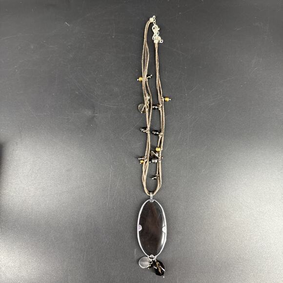 SILPADA Sterling Silver Soursop Leaf Pendant Waxed Cotton Cord Necklace N2100 - Picture 16 of 16